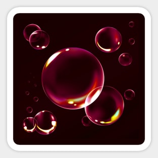 Let's Drink Wine Wine Bubble Art Sticker